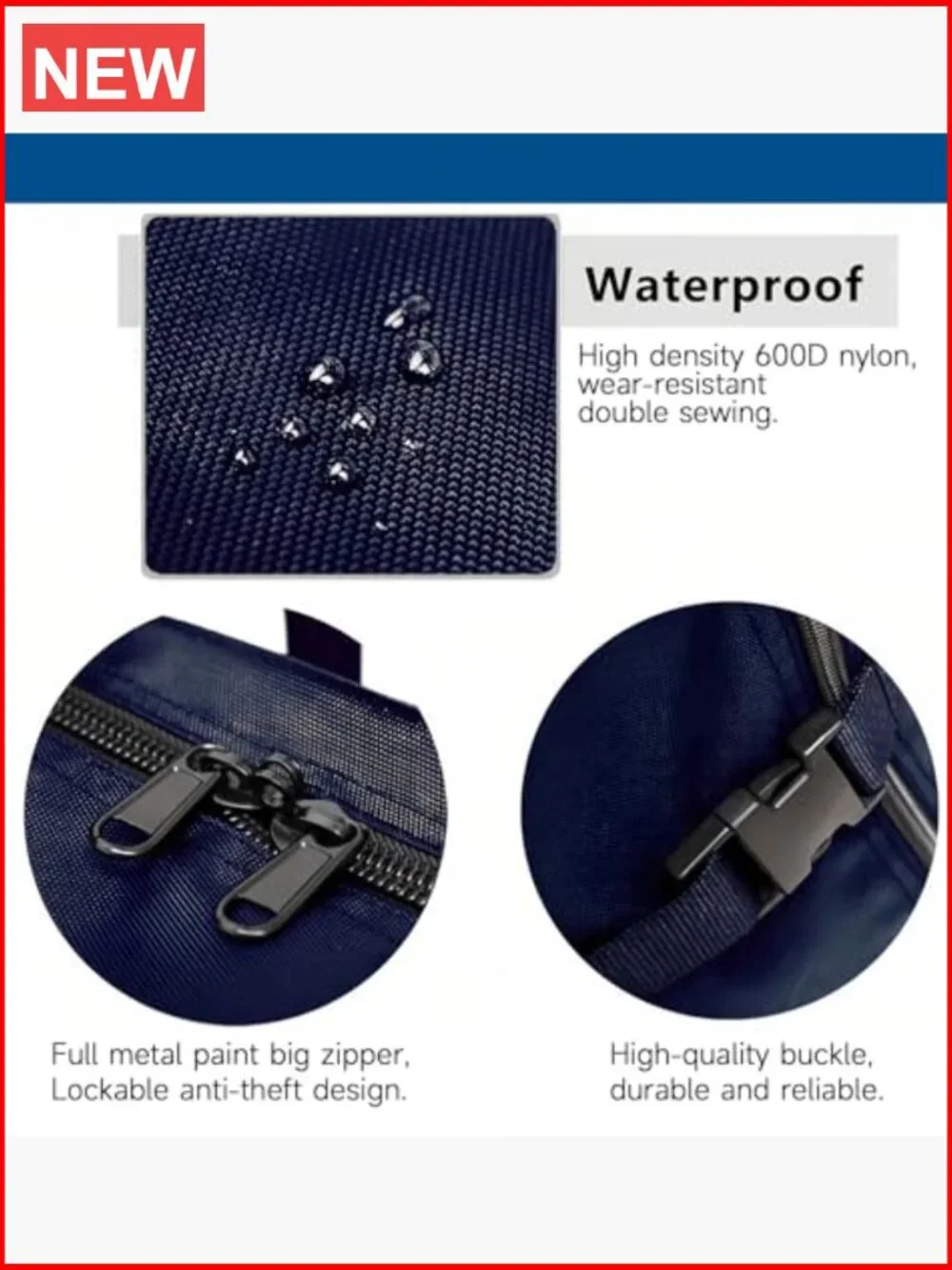 Large Waterproof Carry On Weekend Duffle Bag for Travel Camping